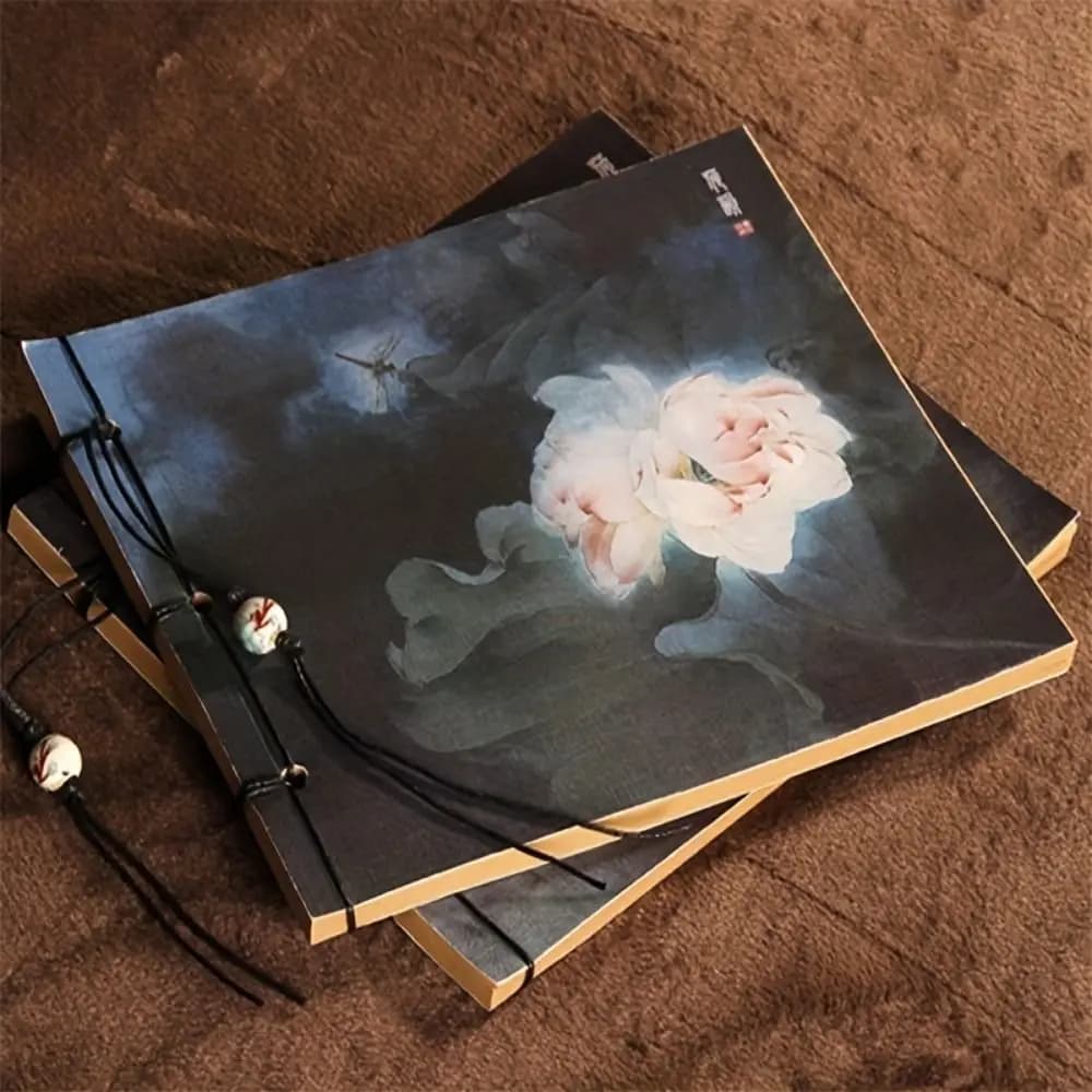 Ancient Style Ancient Style Sketchbook Tassel Line Package Lotus Vintage Line-bound Sketchbook Thread-bound Handmade