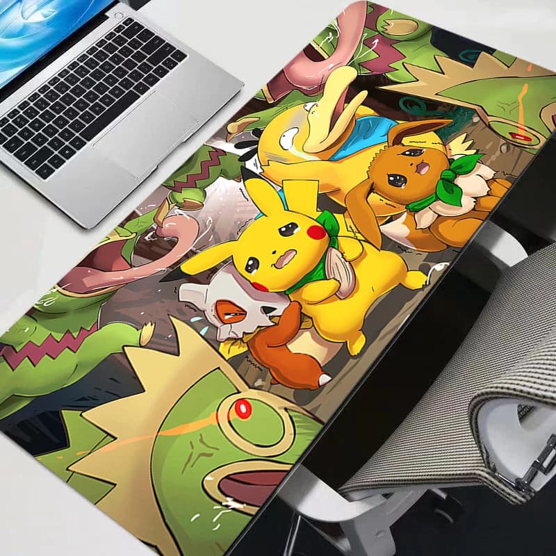 Tappetino per mouse resistente e professionale per giocatori eSports Pokemon Pikachu Speed Lock Edge in gomma, tappetino per mouse da gioco, tappetino per tastiera