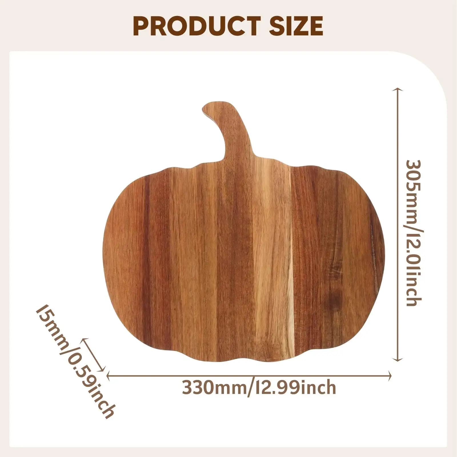 Pumpkin Shaped Cutting Board Wood Portable Chopping Board for Cutting Vegetables Fruits Carving Meat Food Prep Countertop Cafe