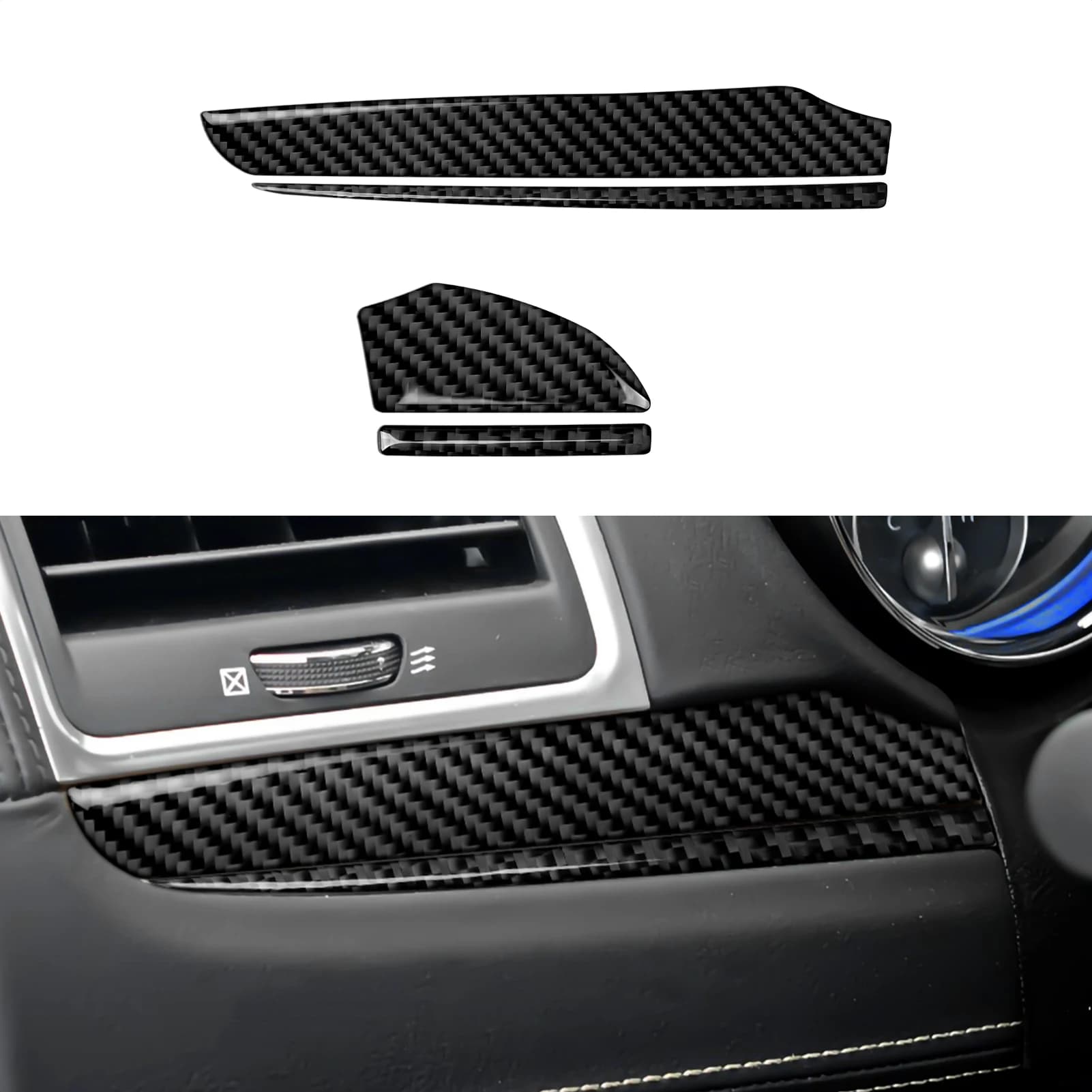 Per Chrysler 300 (2011-2023) Console centrale Cruscotto Pannello Adesivo interno in morbida fibra di carbonio Accessori per finiture auto