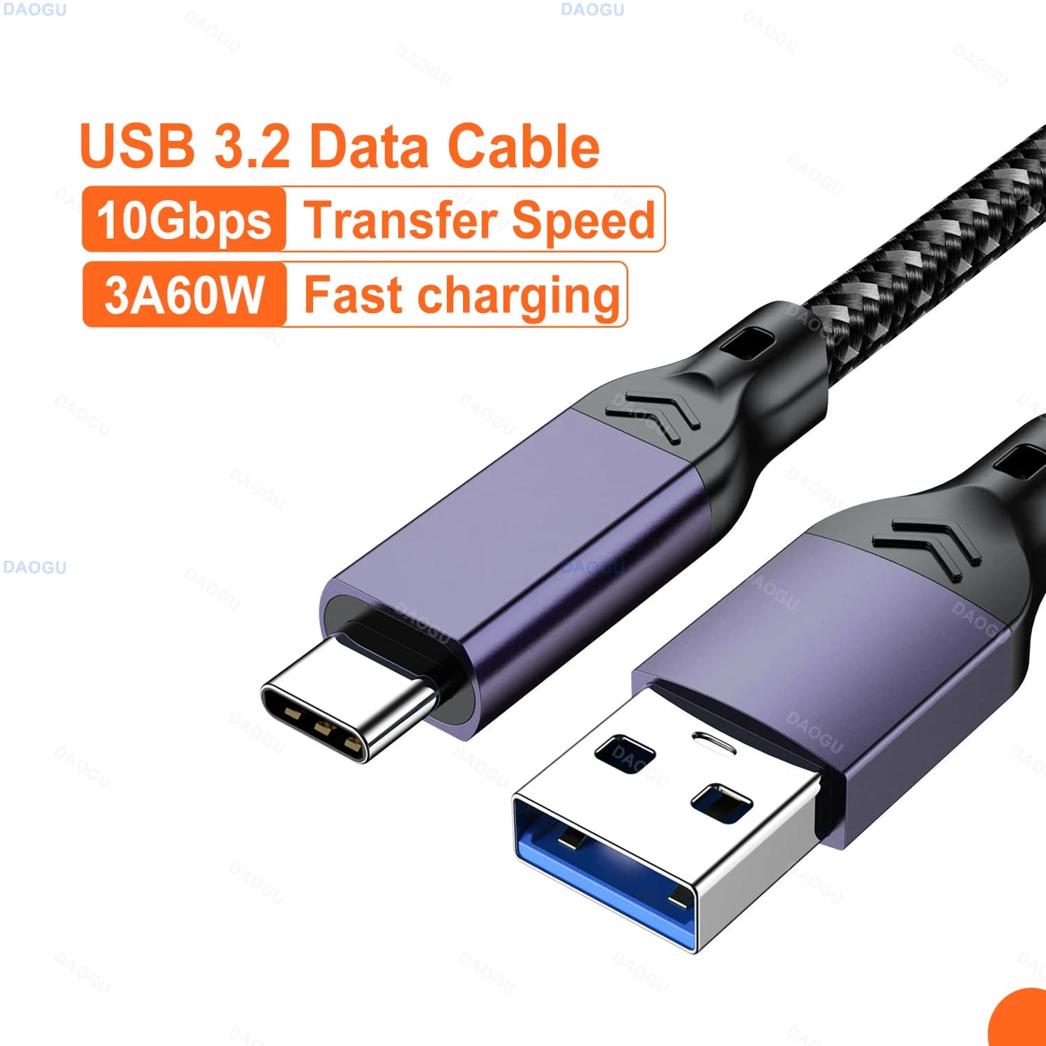 USB 3.1 Gen2 cable from 10 Gbps USB type C data cable for external hard drive 60 W fast charging cable for laptop Moblie Phone 3.2