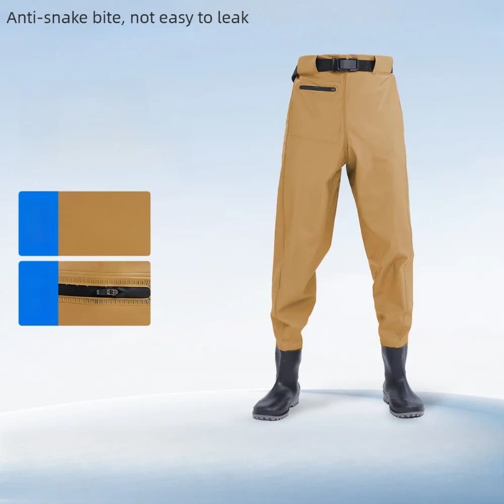 Waders Impermeabili e Traspiranti, Tuta da Pesca in Nylon a Mezzo Busto con Stivali, Comoda per Pesca in Spiaggia e Surfcasting