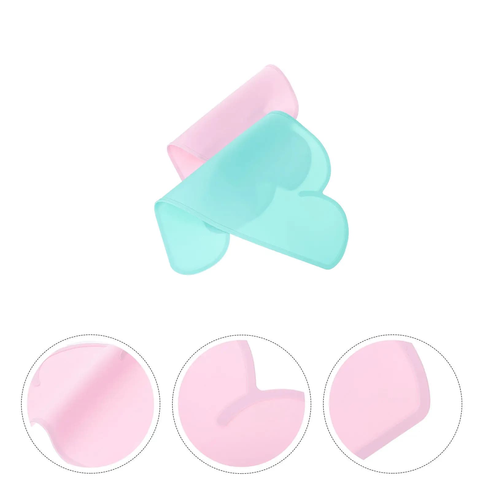 2Pcs Silicone Pet Feeding Mats Heat Resistant Waterproof Cat Dog Bowl Mat Non-Slip Food Cushion Floor Protector Insulation Pad