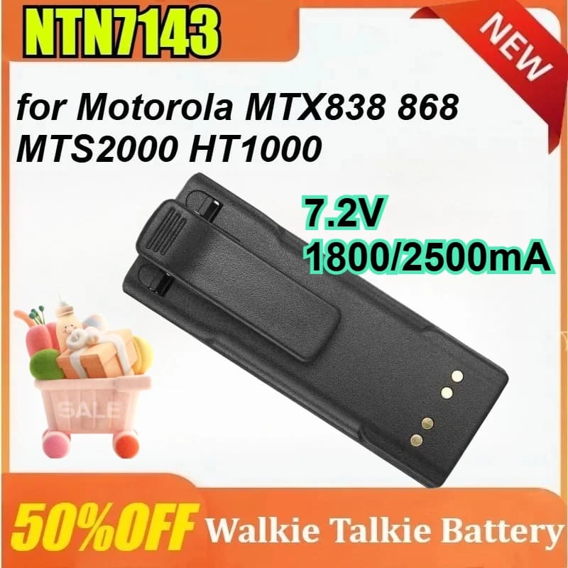 Batteria al Litio NTN7143 7.2V 1800/2500mAh per Walkie-talkie Motorola MTX838 868 MTS2000 HT1000