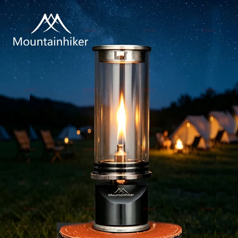 Ountainhiker Windproof Candle Light Gas Lamp Portable Outdoor Camping Lamp for Hiking Picnic Tent Lighting Equipment Accessory