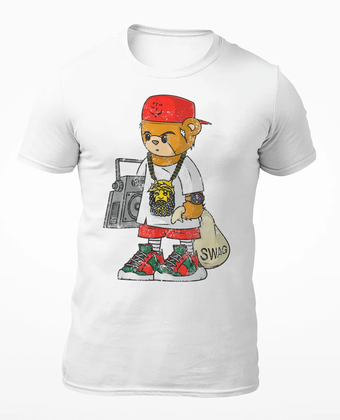 Gangster Swag Hip Hop Teddy Bear - T-shirt da uomo Grunge - T-shirt da donna