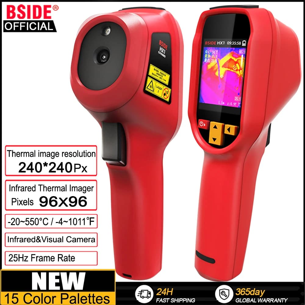 BSIDE Termocamera Telecamera HX1 Display HD termografico laser per circuito PCB Riparazione rilevamento tubazioni Posizione laser medica
