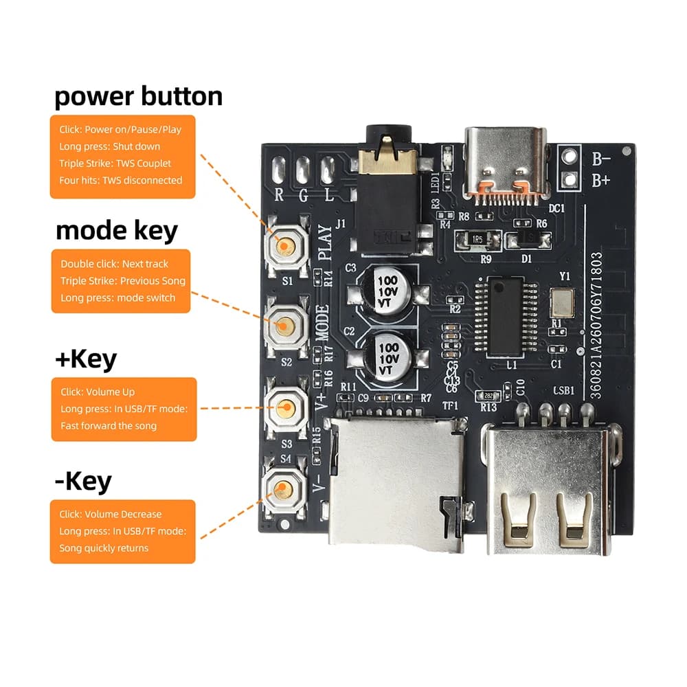 Newst Bluetooth 6.0 MP3 Audio Decoder Board Audio Receiver Module Support AAC & Online Tuning for Headphone & External Amplifier