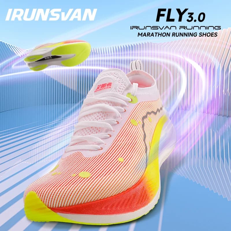 IRUNSVAN Scarpe da corsa con piastra in carbonio con palmo pieno adatte per corridori pesanti Scarpe sportive Scarpe da ginnastica atletiche da esterno antiscivolo per uomo