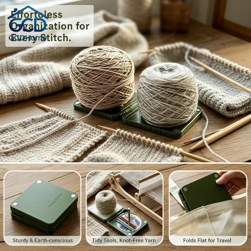 Portable Yarn Holder Yarn Winder Spinner Foldable Double Yarn Winder Spinner Box Practical Gifts For Knitters Crocheters