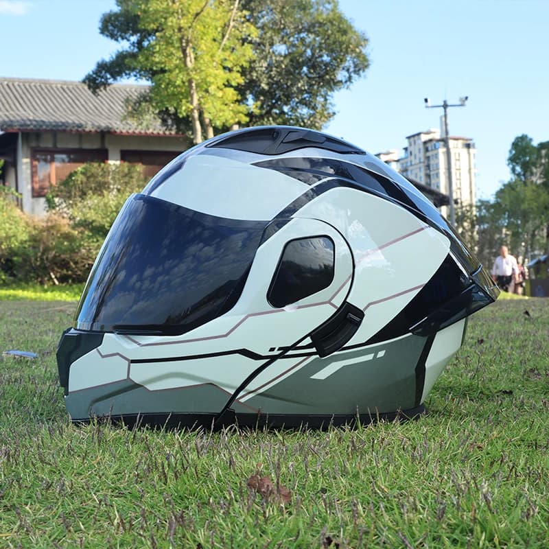ORZ-103 Casco Moto Unisex DOT Apribile, Costruzione Robusta in ABS, Casco da Guida Regolabile con Ventilazione e Protezione Anti-Collisione