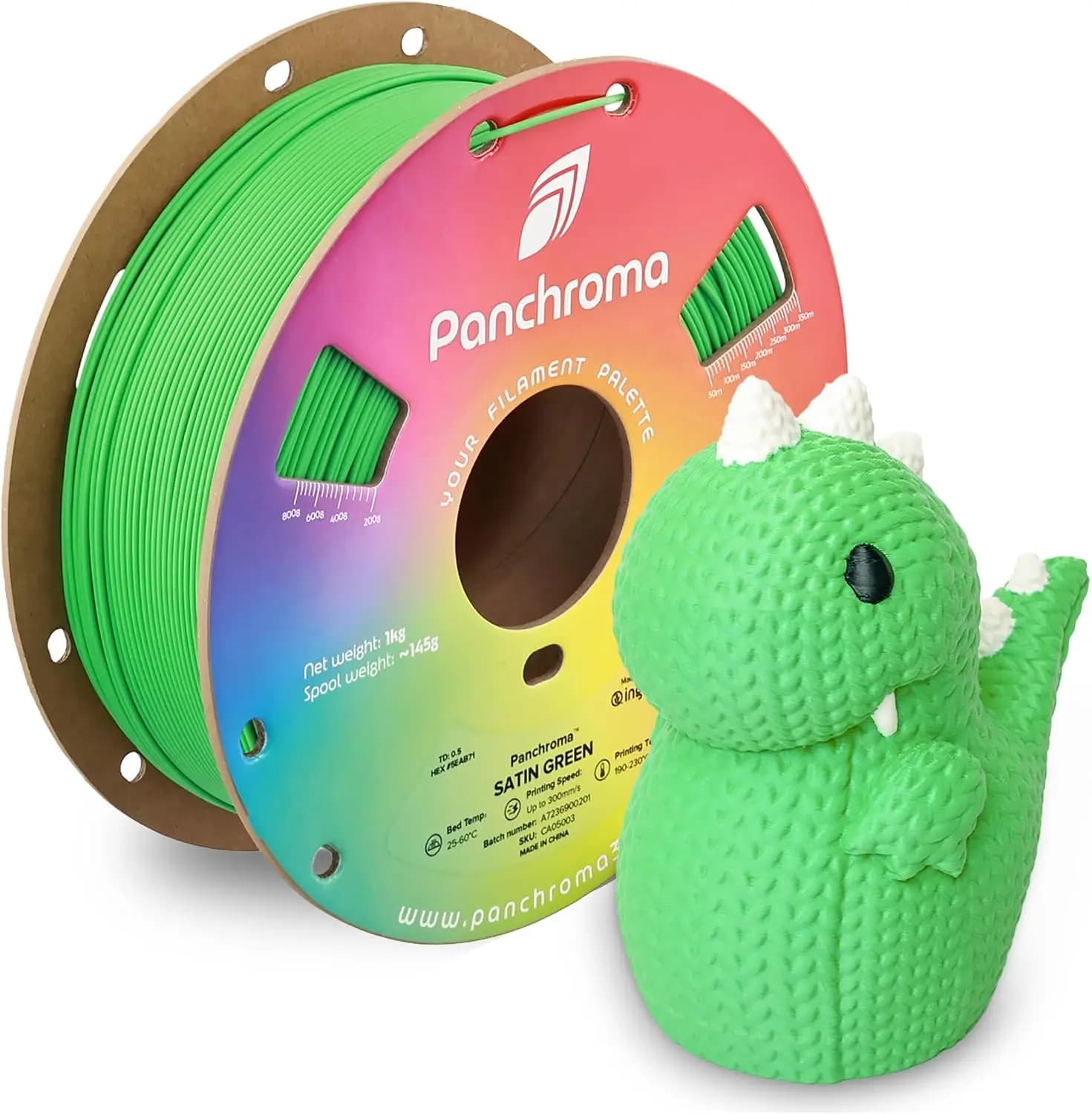 Satin Green PLA Filament 1.75mm, 1kg Spool, Satin Finish, Fits Most FDM Printers