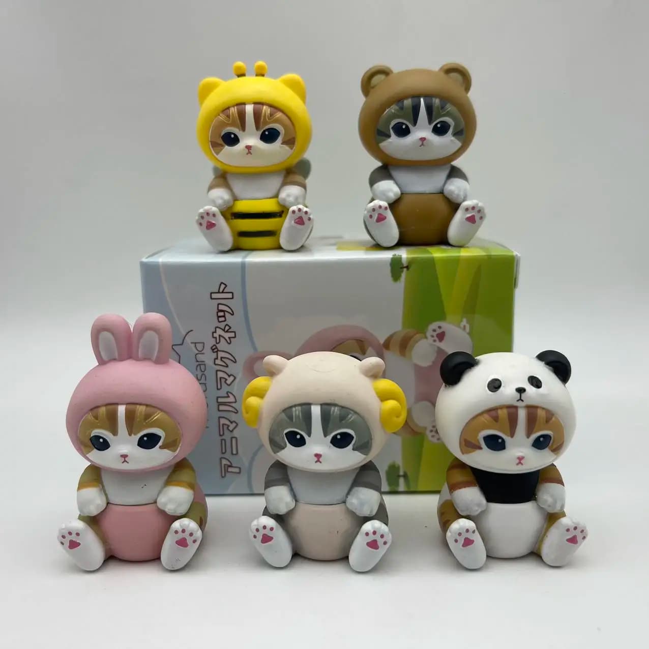4cm Mofusand Action Figure Set Animal Copricapi Doll Cute Model In Pvc Cyeco Box Desktop Decoration Crafts Toys Birthday Gift