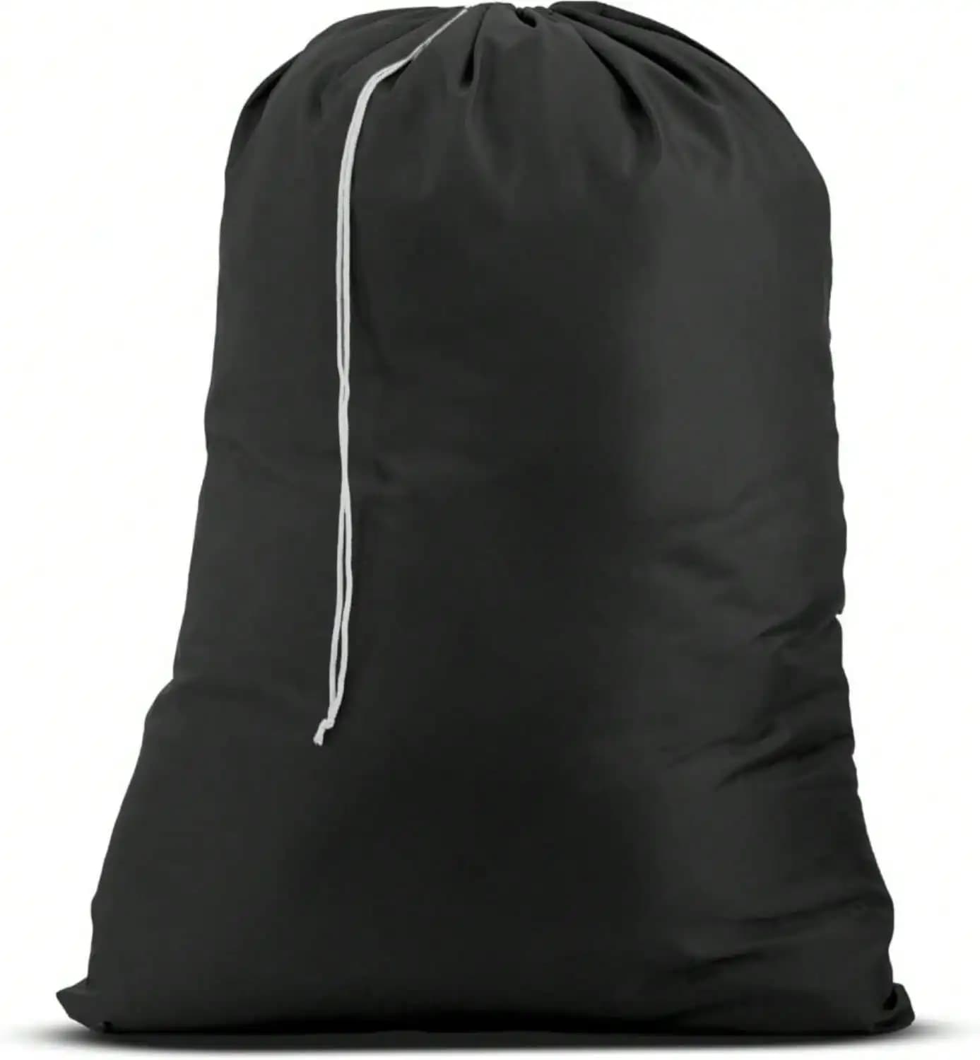 Lavabili in lavatrice, questi sacchi di grandi dimensioni adatteranno si adattano a un cesto per il bucato e sono abbastanza resistenti per contenere fino a due carichi di vestiti (Nero) | 22" X 32")