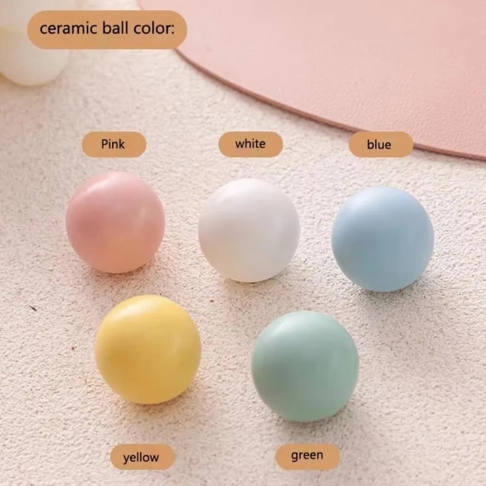Maniglie Semplici e Colorate in Pelle con Sfera in Ceramica per Cassetti e Armadi, Ideali per la Cameretta dei Bambini