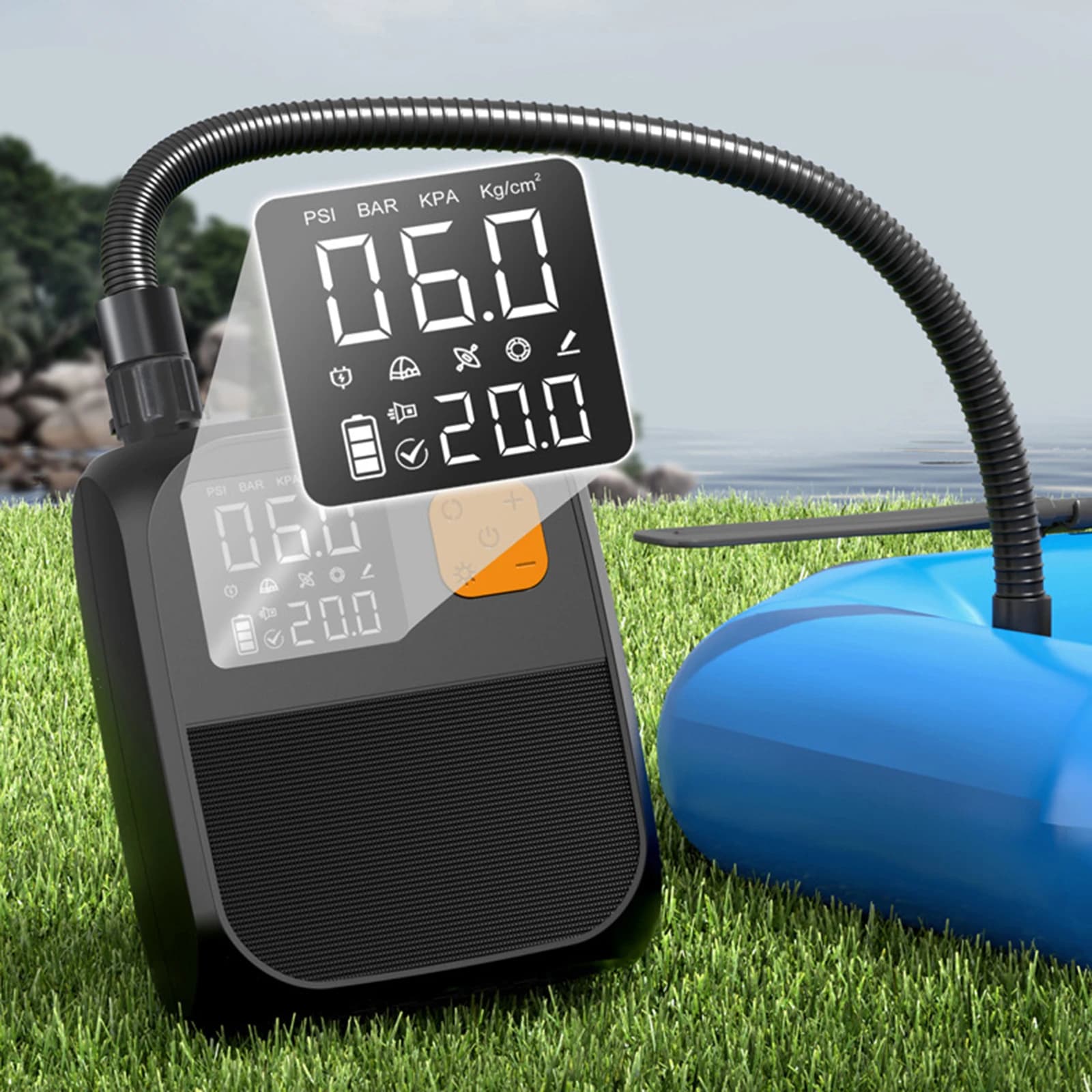 Pompa elettrica SUP Air Pump 25PSI per paddle board, pompa elettrica portatile per paddle board gonfiabili, kayak e barche