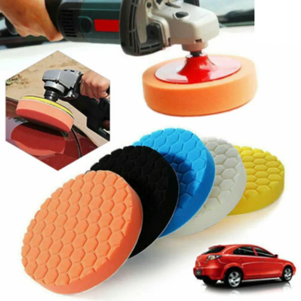 5pc Auto Lucidatura Spugna Ruota Rotonda Piatto Ruota di Lucidatura Schiuma Auto Lucidatore Buffer Strumento per Rimuovere Graffi Auto Ceretta di Riparazione