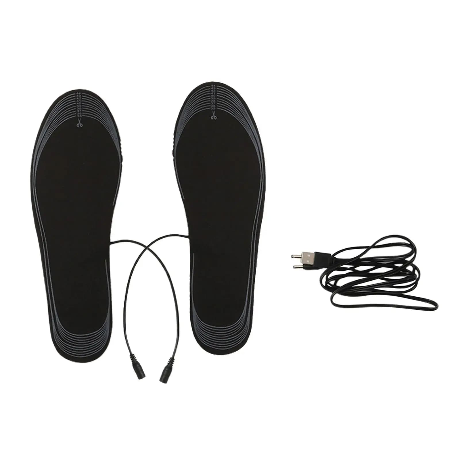 USB Electric Heated Shoe Insoles to Cut Heat Boots Battery Warmer Feet Heater for Men Hiking Outdoor Ice Fishing Skiing