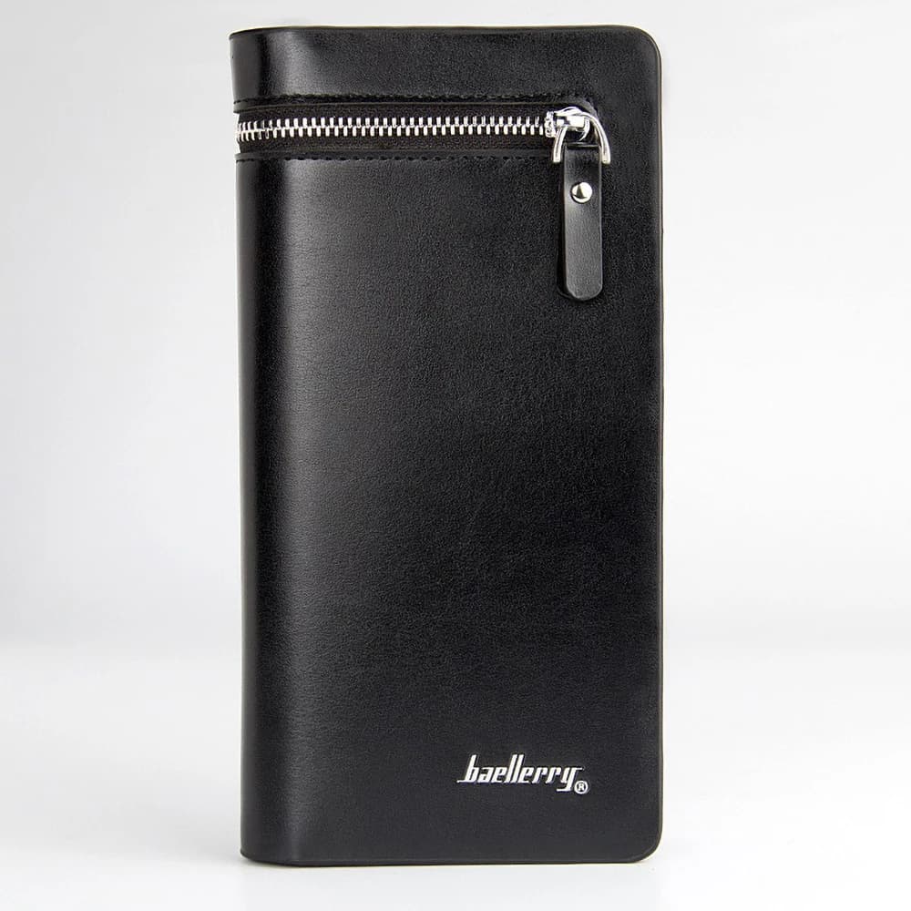 Portafoglio lungo da uomo in PU premium con blocco RFID, tasca portamonete con cerniera, porta carte multiplo, regalo per lui