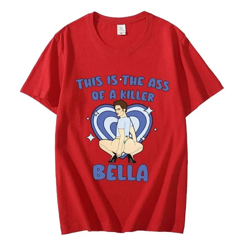 Summer casual cotton t-shirt with 2D printed parody image, 2D parody image, parody image, abstract fashion, comfortable, Y2K style