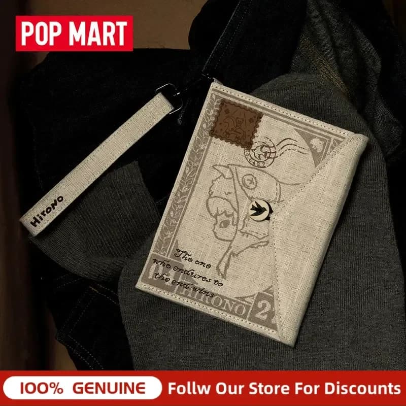 New Pop Mart Hirono The Mist Fabric Passport Holder Travel Card Organizer Portable Collectible Gift For Travel Collectors