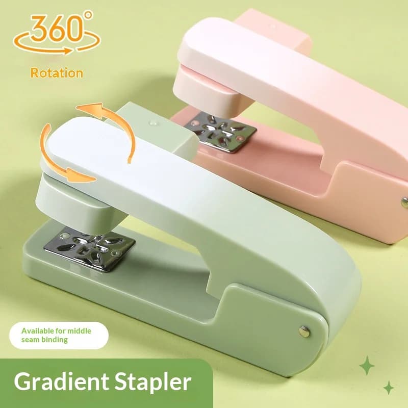 360 ° Cucitrice Girevole, Cucitrice da Scrivania Media per Ufficio, Max 20 Fogli, Strumento di Rilegatura Multi-Angolo, Forniture di Cancelleria per Casa e Scuola