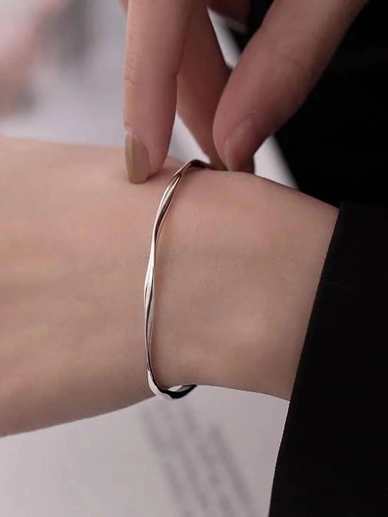 Twist Design Cuff Bangle For Women
