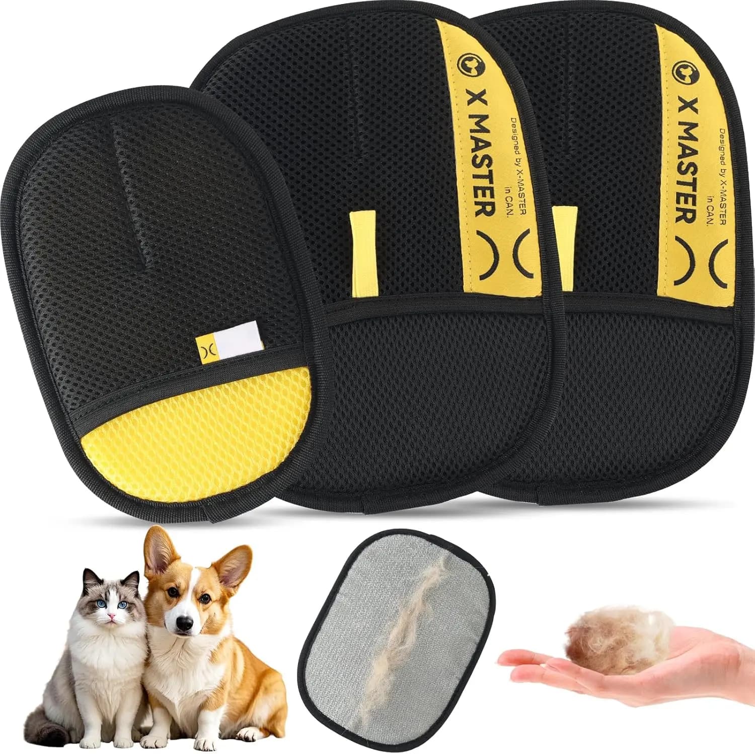 Guanto per la rimozione dei peli di animali domestici per cani e gatti, guanti riutilizzabili per la pulizia di mobili, divani, tappeti e tende