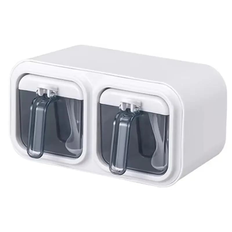 A84E-Wall-Mounted Kitchen Seasoning Box Set - Condiment Storage Organizer With Door, Spice Jars For Home,Kitchen Gadgets