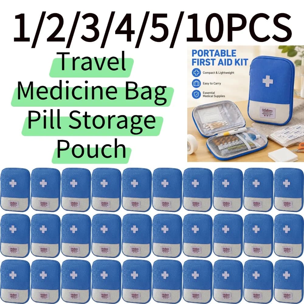1/2/3/4/5/10PCS Travel Medicine Bag Pill Storage Pouch Outdoor Essentials Emergency Survival Bag Mini First-aid Kit Storage Bag