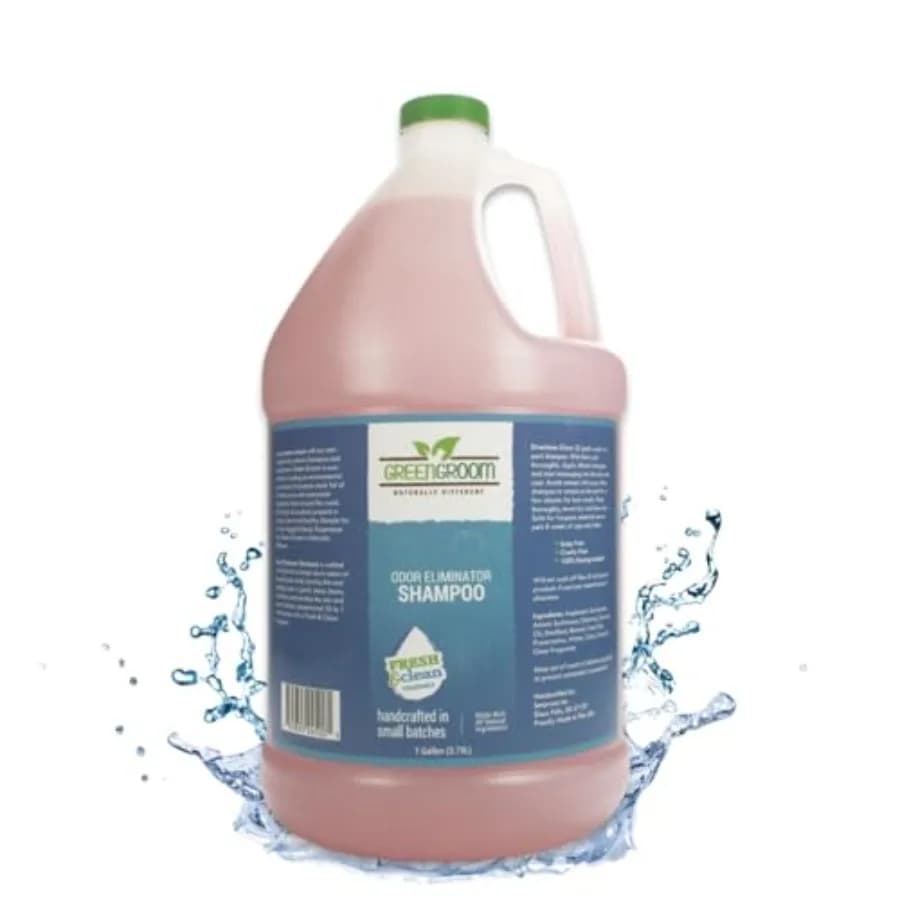 Shampoo Elimina Odori per Cani Green Groom 1 Gallone - Formulato con Ingredienti Naturali Odortrol, Ricco di Antiossidanti, Elimina gli Odori