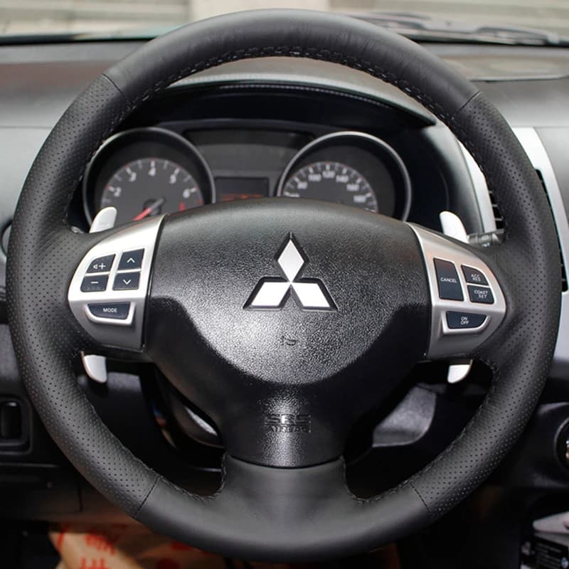 Coprivolante in pelle artificiale cucito a mano per Mitsubishi Lancer X 10 2007-2015 Outlander 2006-2013 ASX 2010-2013 Colt