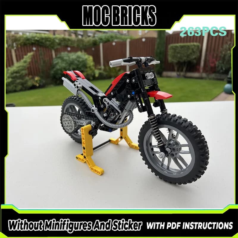 Modellino Auto Urbana MOC Mattoncini da Costruzione Moto Nera con Luci Tecnologia Modulare Regali per le Feste Set Giocattoli da Assemblare per Bambini