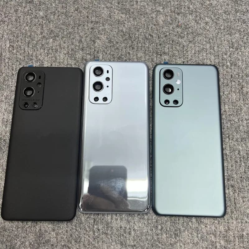 Custodia 9Pro per Oneplus 9 Pro One Plus 6.7 "Coperchio posteriore batteria in vetro Riparazione Sostituisci la custodia posteriore del telefono porta + obiettivo della fotocamera