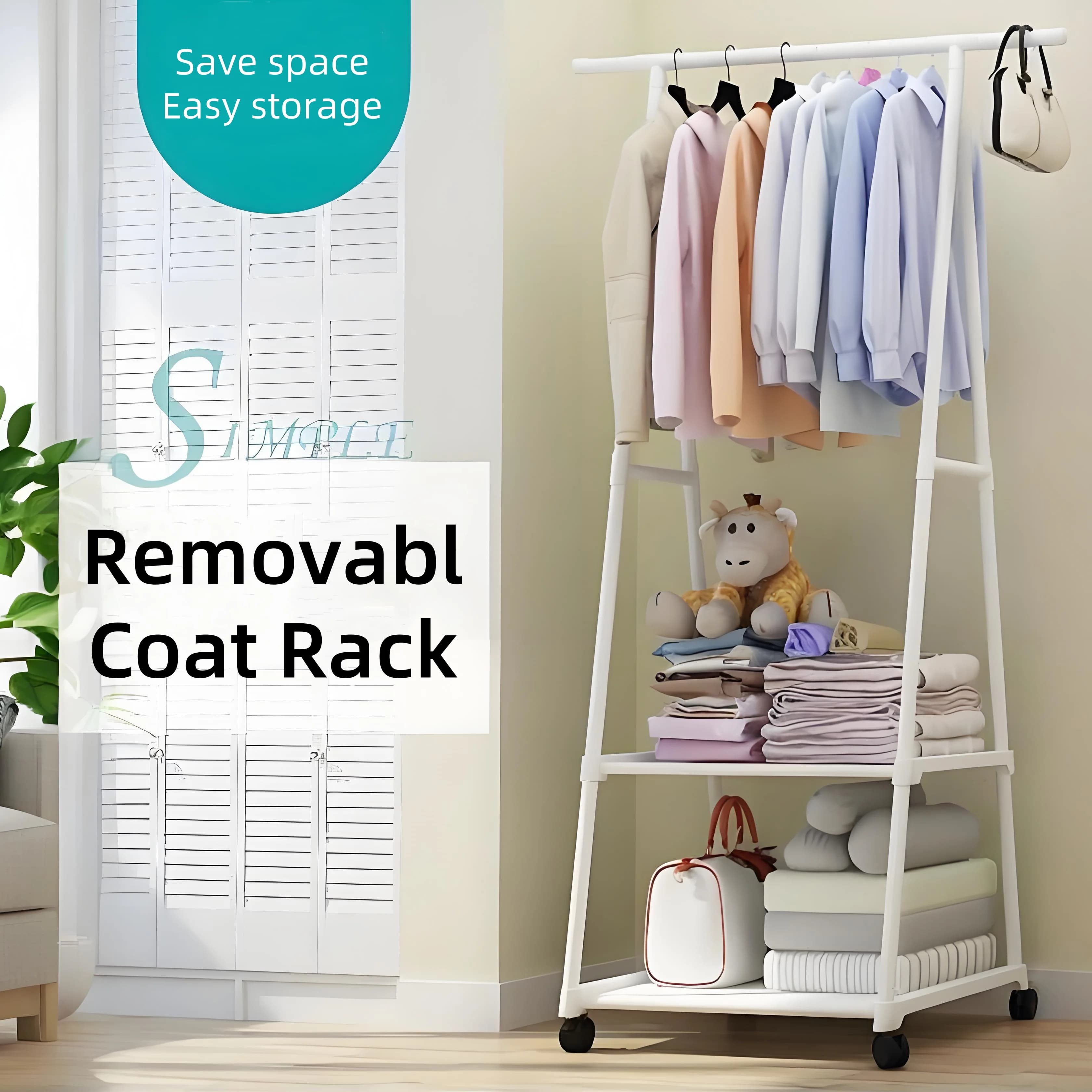 Drying Rack Adjustable Apparel Rack Clothes Rack Removable Clothes Hanger Stand For Bedroom Small Spaces Laundry Room