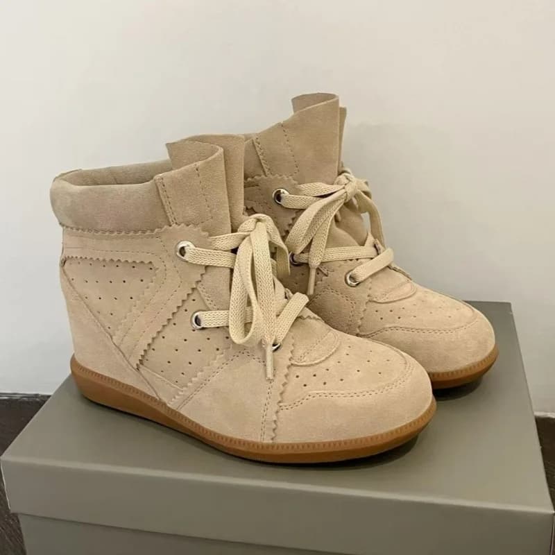 Designer Luxury Women's Shoes Suede Boots Fashion High-end rugged sneaker for women 6CM Solette with height rise Botas Mujer