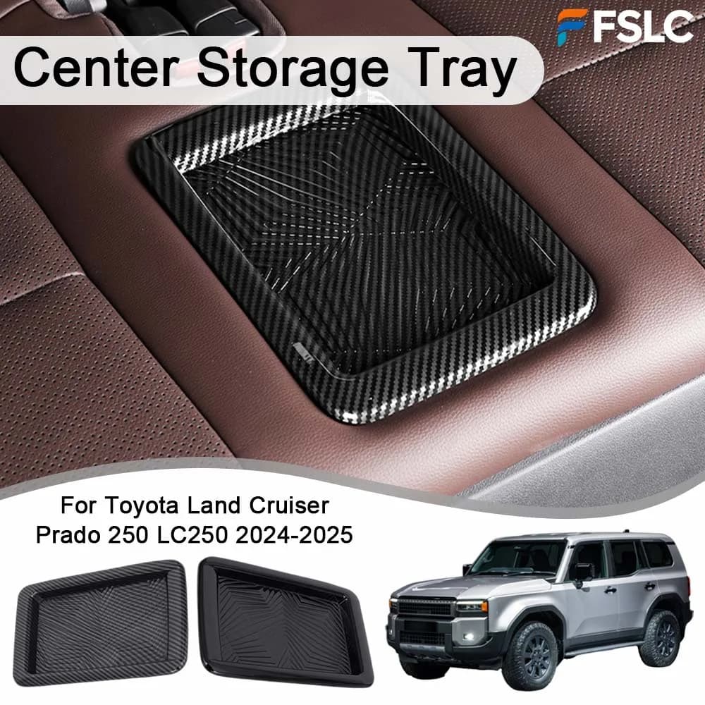 Vassoio portaoggetti centrale per decorazione auto Toyota Land Cruiser Prado 250 LC250 2024-2025, copertura protettiva per aggiornamento auto