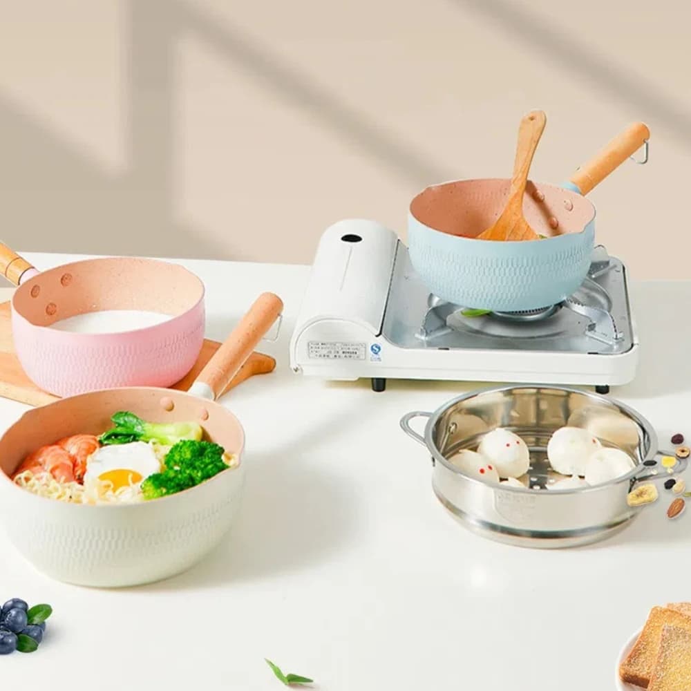Durable 20/24/26cm Frying Pan Ceramic Coating Non Stick Egg Pan Milk Pot Kitchen Cookware Japanese Snow Pan Induction Cooker Gas