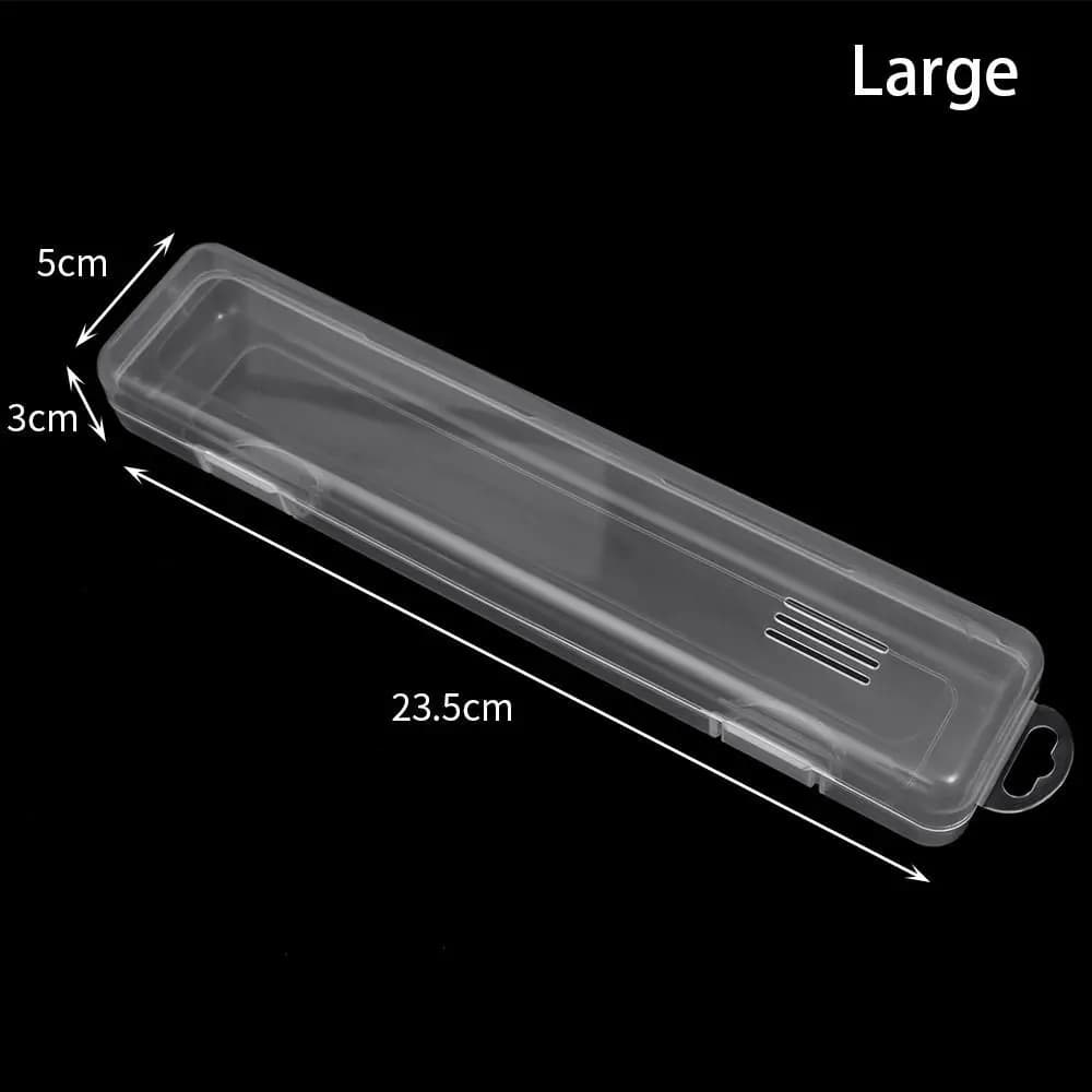 Multifunctional portable plastic storage box with eyebrow pencil cover, cutlery and makeup brushes (1 piece)