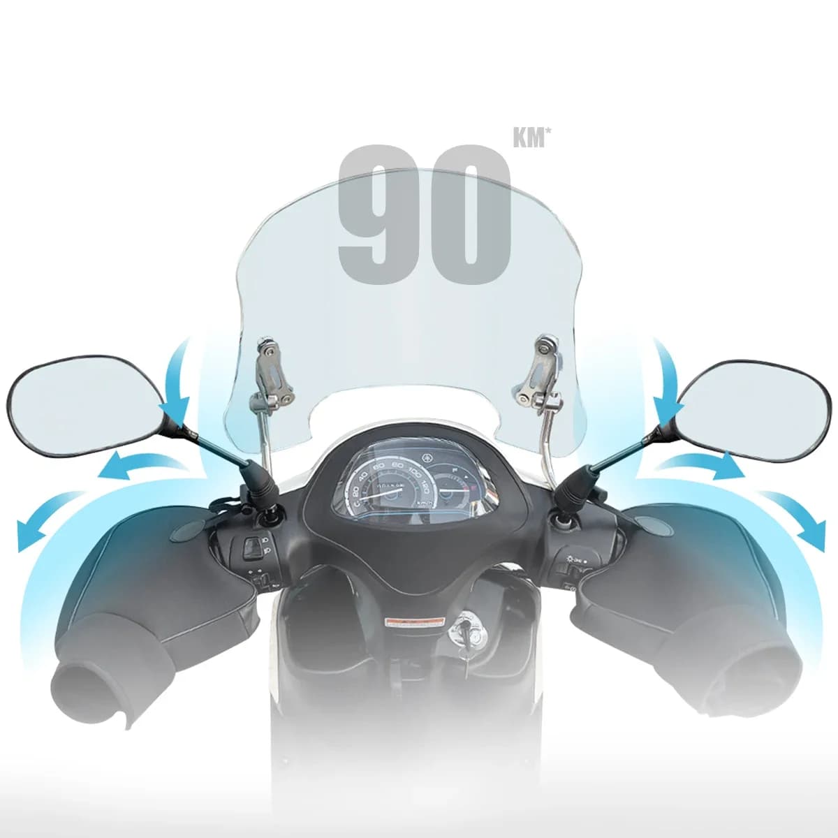 Copri manubrio moto Batteria invernale Guanti per parabrezza bici Antivento Maniglia calda Striscia riflettente ispessita