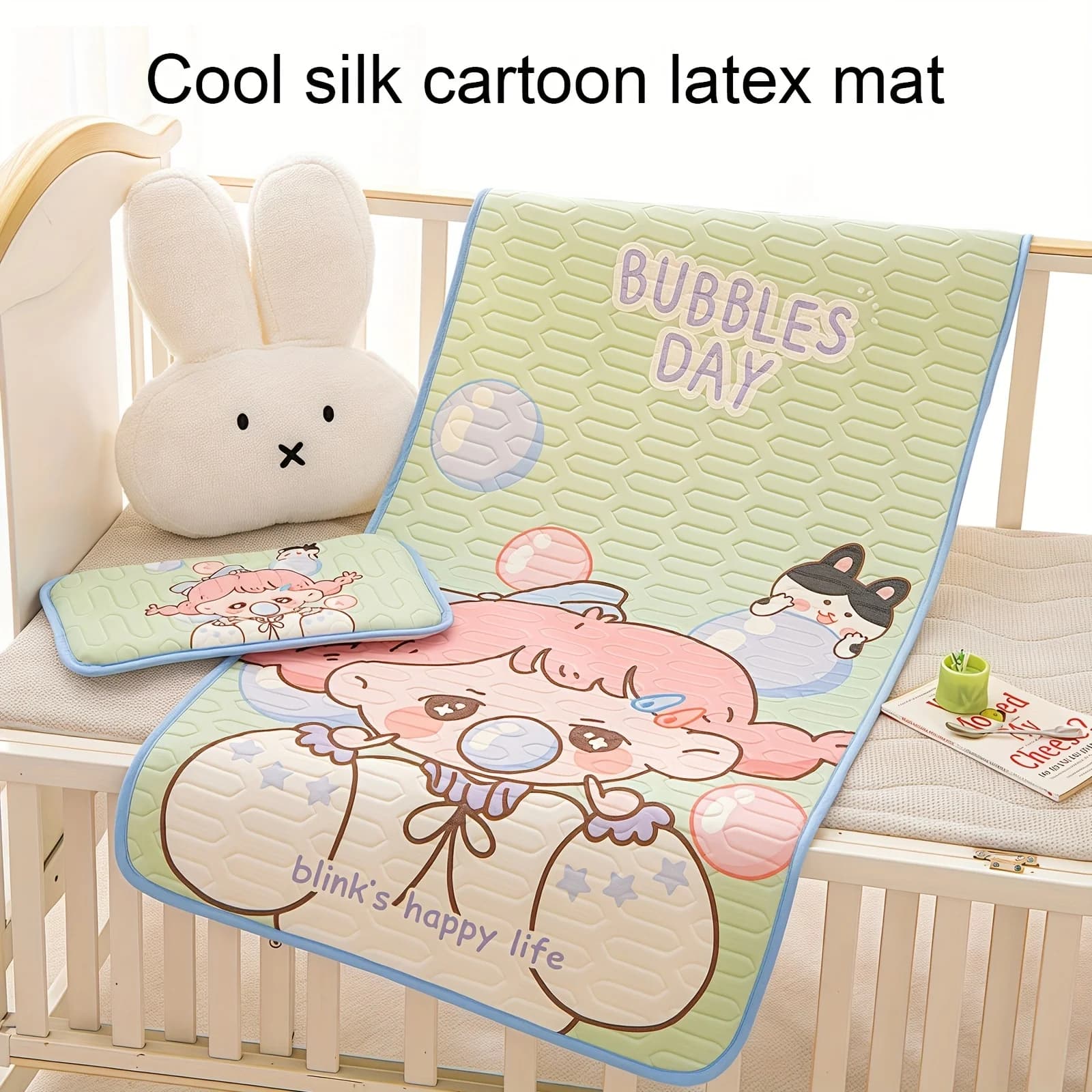 Set da 2 pezzi, set di lenzuola estive per bambini con disegni animati, realizzato in poliestere, traspirante e fresco, adatto per la maggior parte dei lettini per neonati, un piccolo regalo per il tuo bambino
