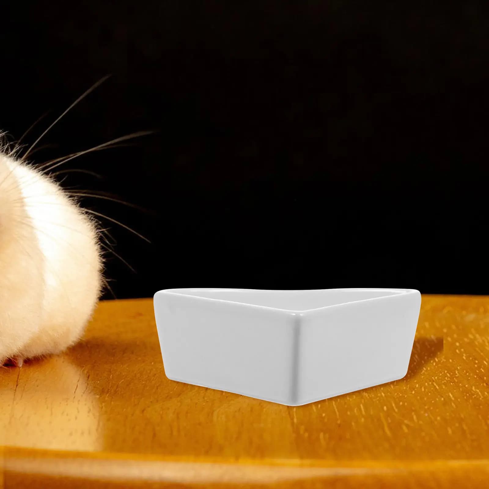 Ciotola per acqua in ceramica con base pesante anti-masticazione per animali domestici, mangiatoia per criceti, ciotola per cibo per piccoli animali, 1 pz.