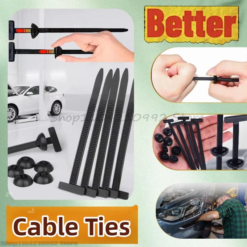 Multi-Purpose Self-locking Nylon Cable Tie Multi-Purpose Car Fender Engine Guards Underbody Panel Retainer Strap Set Screw Clips