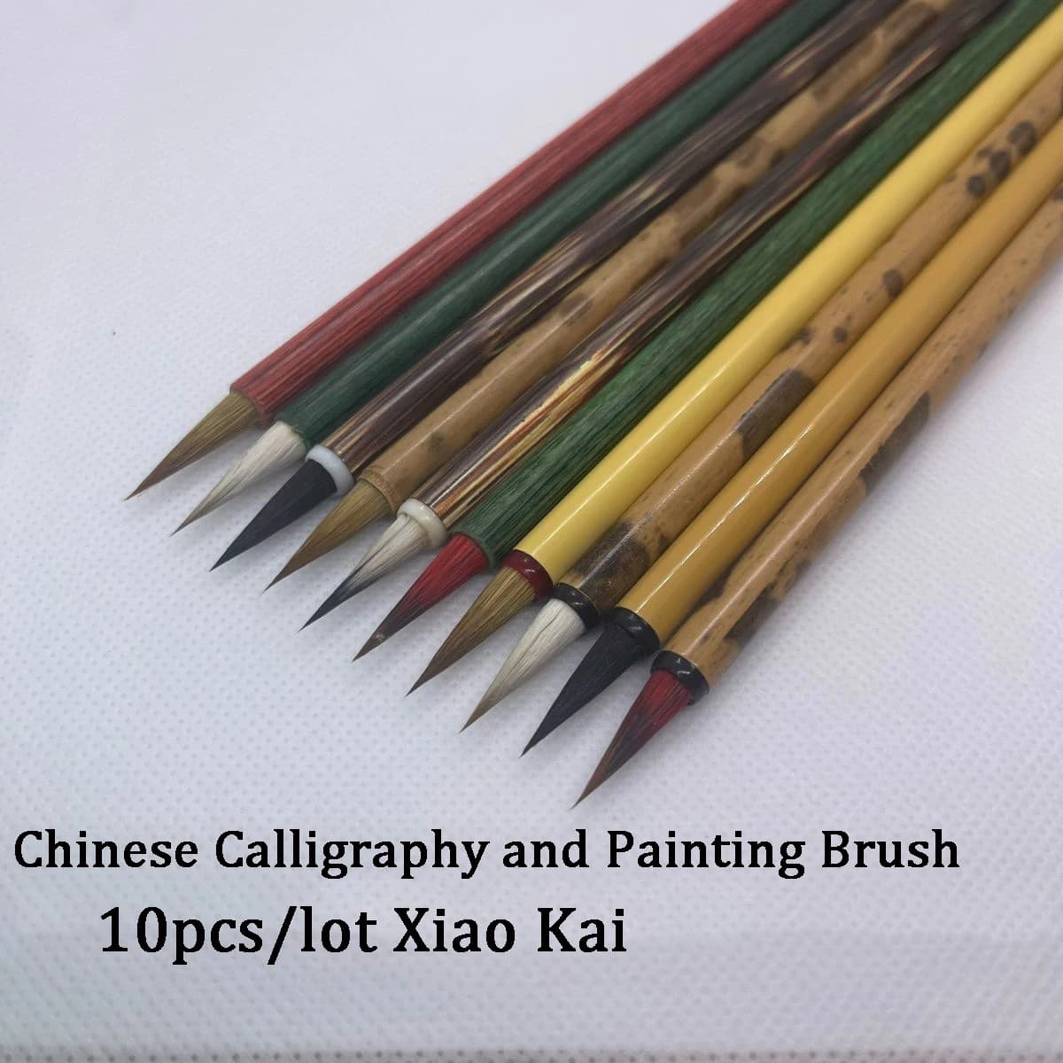 10pieces/set,Chinese Calligraphy Writing Brush Xiao Kai Hear sutra Watercolor Lines Gong Bi Painting Hair Brush Mo Bi