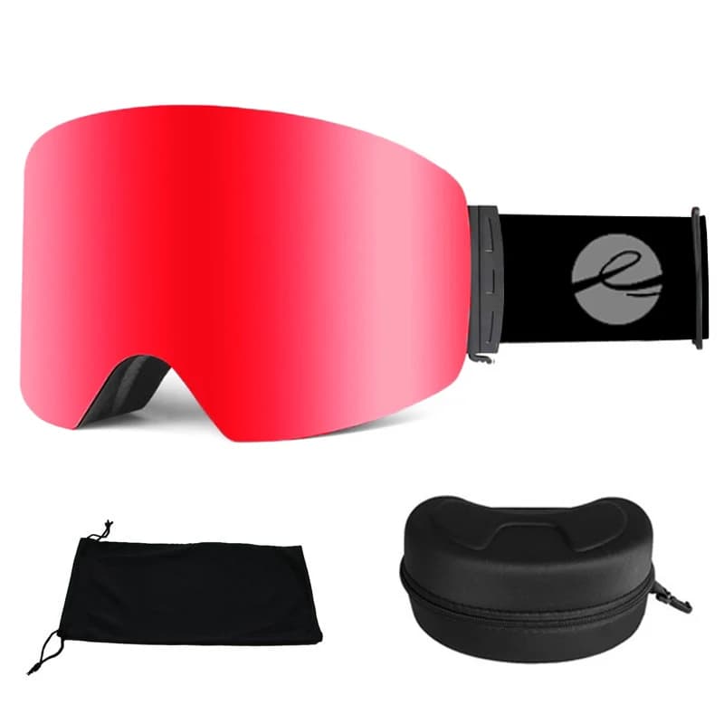 LOCLE occhiali da sci donna uomo maschera da sci OTG occhiali da sci cilindrici protezione UV400 sopra gli occhiali doppio strato antiappannamento