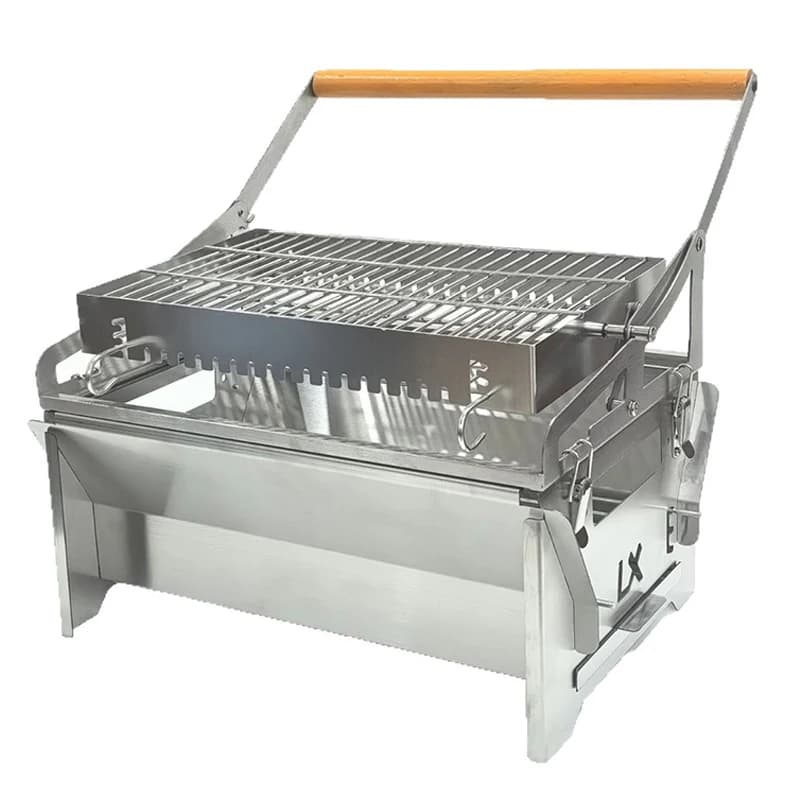 Flip-Style Grill Outdoor Camping Detachable Rotating Grid Grill Double-Sided Flip Two-Tier Top and Bottom Grilling
