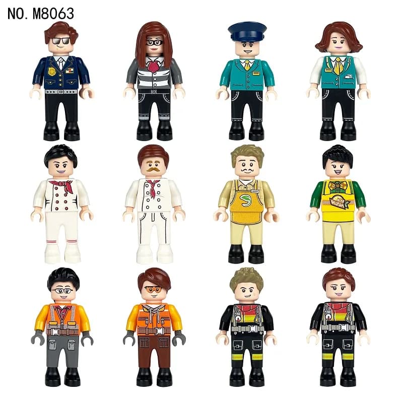 Serie di Miniature Urbane: Personaggi d'Azione da 4,5 cm, Polizia, Matrimonio, Personale Medico, Dottori, Infermieri, Set di Modelli da Costruire, Giocattoli Regalo