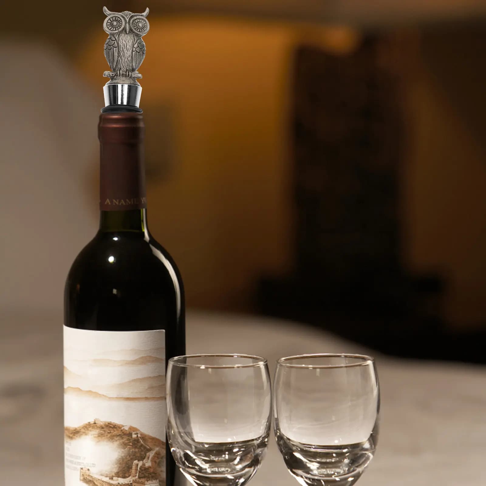 Tappo per Vino Creativo a Forma di Gufo, Alta Prestazione di Sigillatura, Preserva il Gusto, Riutilizzabile, Tappi Decorativi per Bottiglie di Vetro