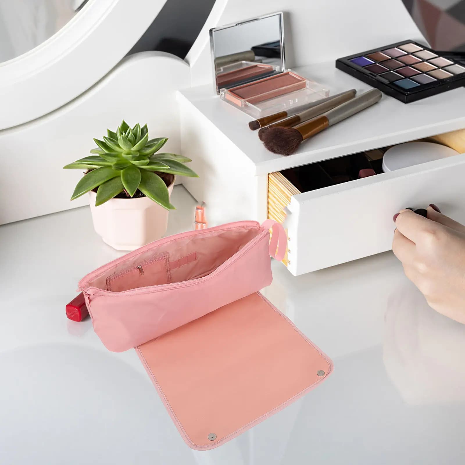 Borsa da Viaggio Grande per Strumenti per Capelli, Organizer per Ferro Arricciacapelli e Piastra, Custodia Portatile Resistente al Calore per Parrucchieri