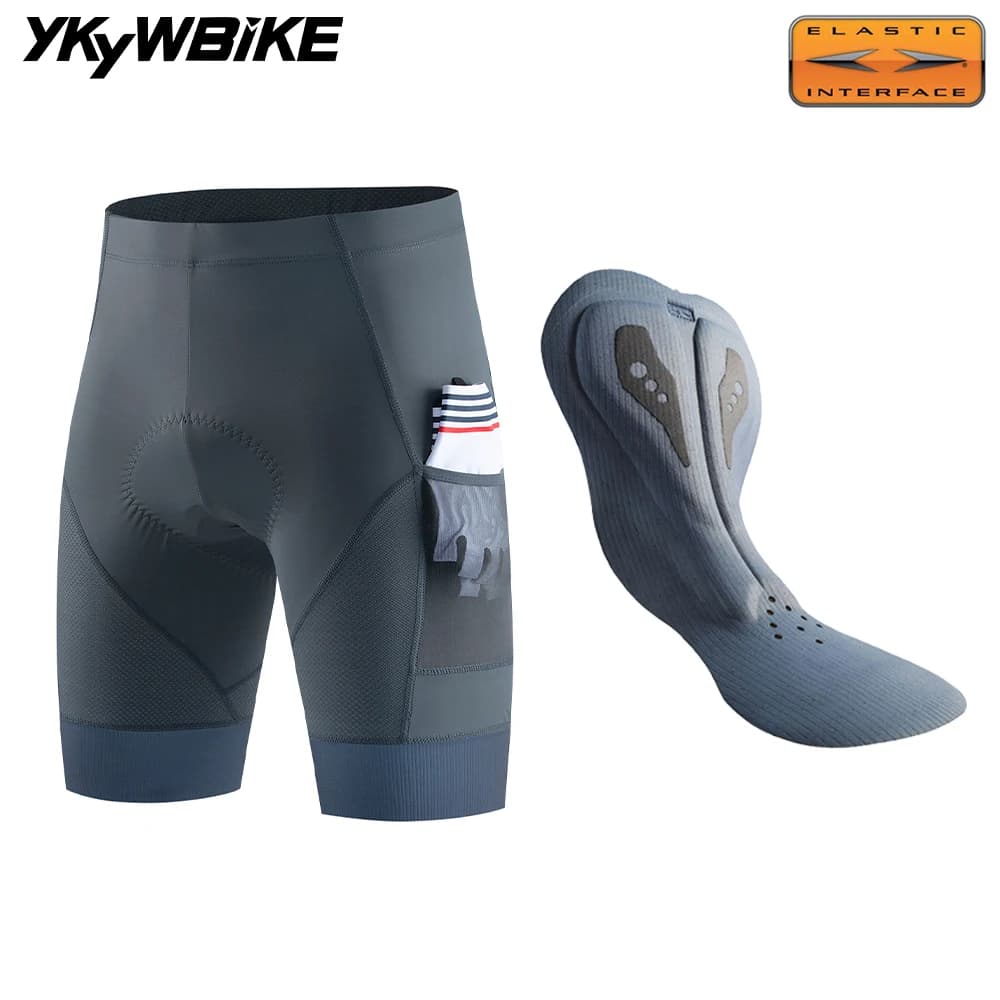 YKYWBIKE Men's Padded Cycling Shorts Summer Road Bike Shorts Pro Team MTB Cycling Clothing Long Distance Collant